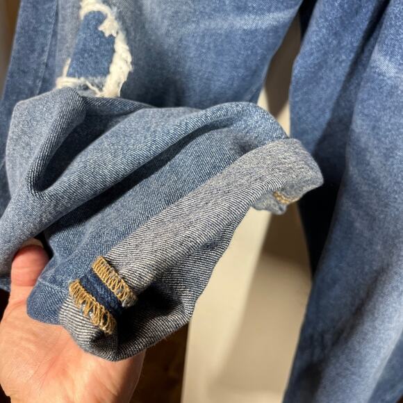 Lane Bryant Distressed Boyfriend Denim Jeans Flex Magic Waistband NWT 28 Plus Sz - Picture 8 of 16
